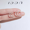 New earrings 2020 tide simple female senior sense niche small French net red earrings small earrings Elegant Prevent Allergy