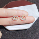 New earrings 2020 tide simple female senior sense niche small French net red earrings small earrings Elegant Prevent Allergy