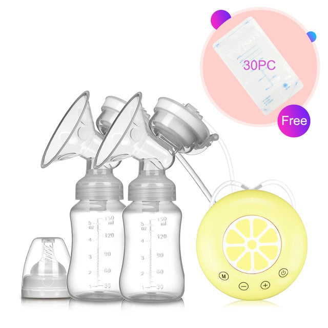 Double Electric Breast Pump USB Electric Breast Pump With Baby Milk Bottle Cold Heat Pad BPA free Powerful Breast Pumps