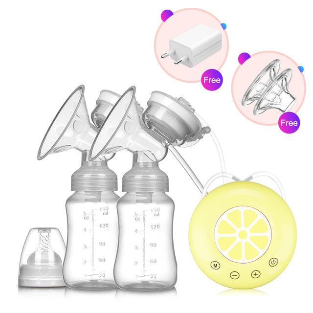 Double Electric Breast Pump USB Electric Breast Pump With Baby Milk Bottle Cold Heat Pad BPA free Powerful Breast Pumps