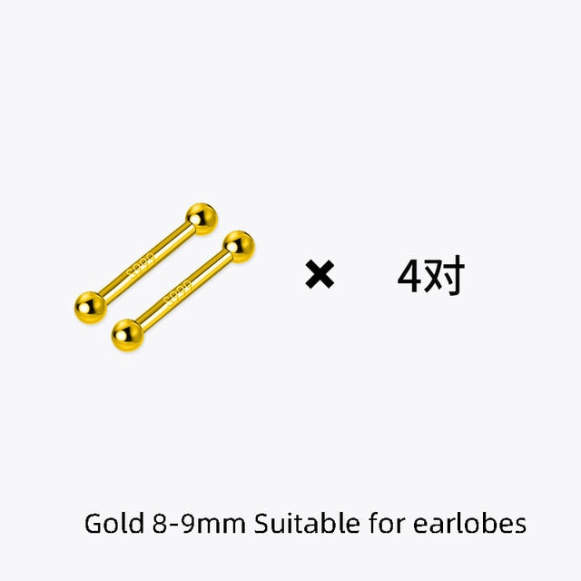 La Monada Sterling Silver Stud Earrings Women Two Ball Fine In 925 Silver Jewelry Woman Earrings Stud Silver 925 Keep Piercing