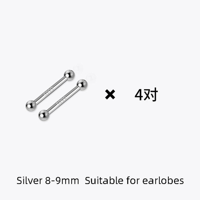 La Monada Sterling Silver Stud Earrings Women Two Ball Fine In 925 Silver Jewelry Woman Earrings Stud Silver 925 Keep Piercing