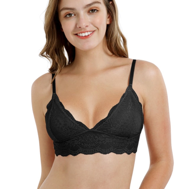 Underwear For Women Sexy Bralette Unlined Lace Lingerie Bras Intimate Tops Push Up Bra Crop Top 3/4 Cups BH Female underwear