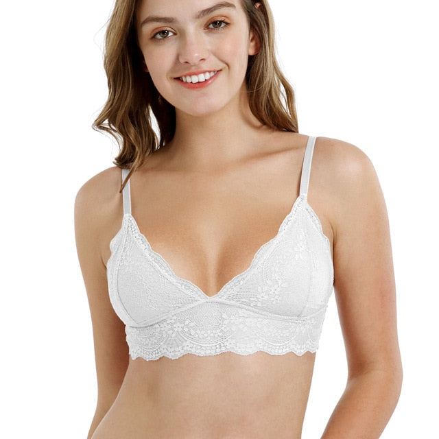 Underwear For Women Sexy Bralette Unlined Lace Lingerie Bras Intimate Tops Push Up Bra Crop Top 3/4 Cups BH Female underwear