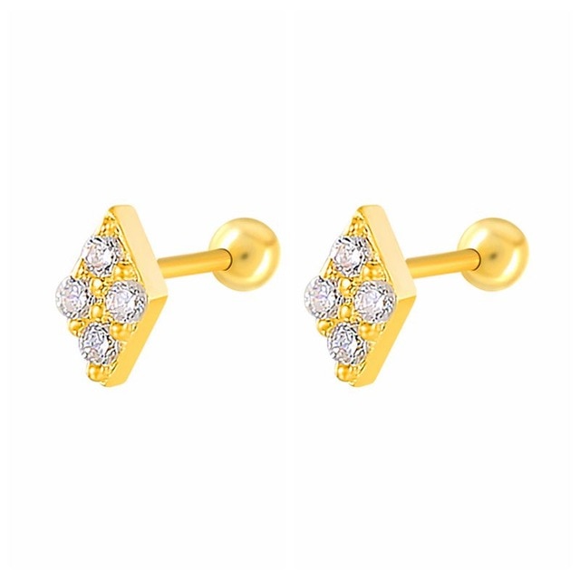 CANNER 1 Pair Real 925 Sterling Silver Stud Earrings for Women Piercing Cartilage Earring Minimalist Small Cute Earings Jewelry