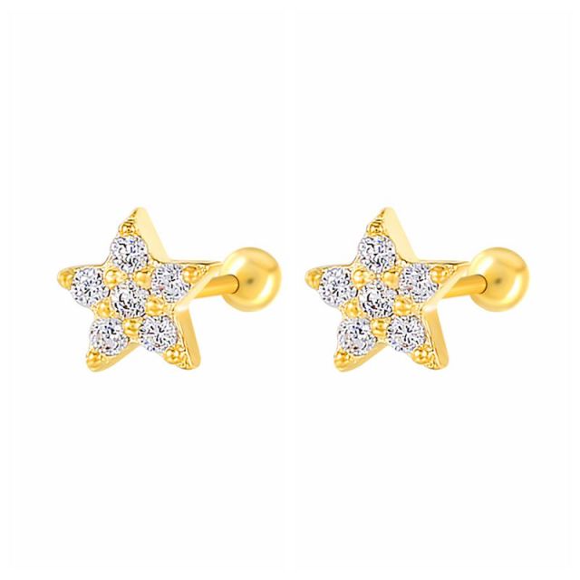 CANNER 1 Pair Real 925 Sterling Silver Stud Earrings for Women Piercing Cartilage Earring Minimalist Small Cute Earings Jewelry