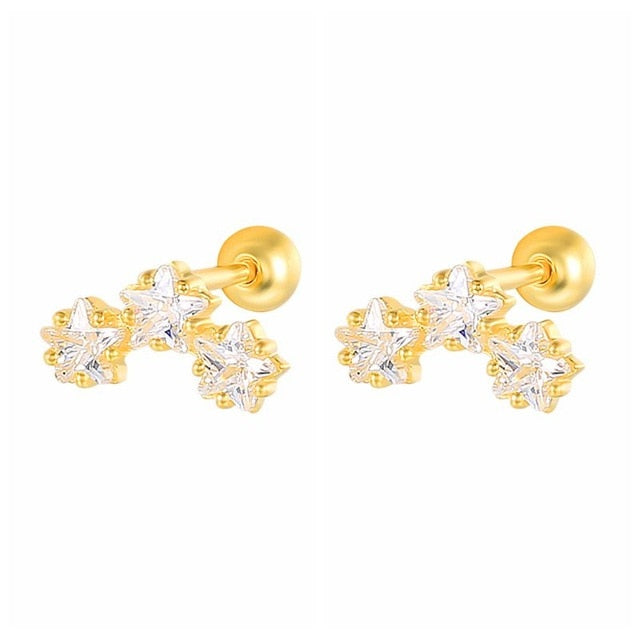 CANNER 1 Pair Real 925 Sterling Silver Stud Earrings for Women Piercing Cartilage Earring Minimalist Small Cute Earings Jewelry