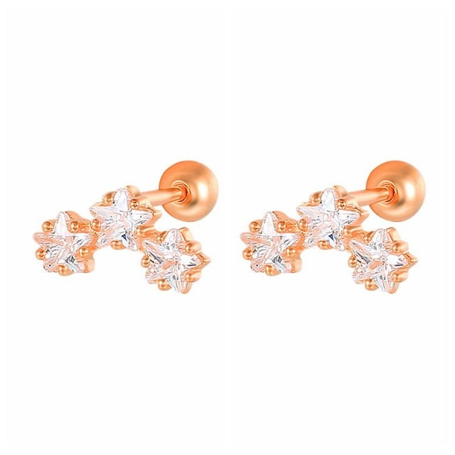 CANNER 1 Pair Real 925 Sterling Silver Stud Earrings for Women Piercing Cartilage Earring Minimalist Small Cute Earings Jewelry