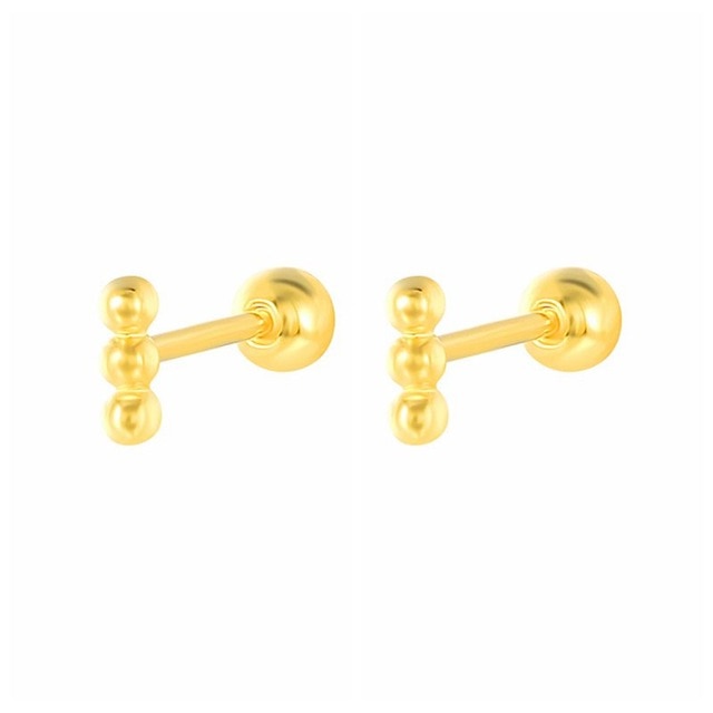 CANNER 1 Pair Real 925 Sterling Silver Stud Earrings for Women Piercing Cartilage Earring Minimalist Small Cute Earings Jewelry