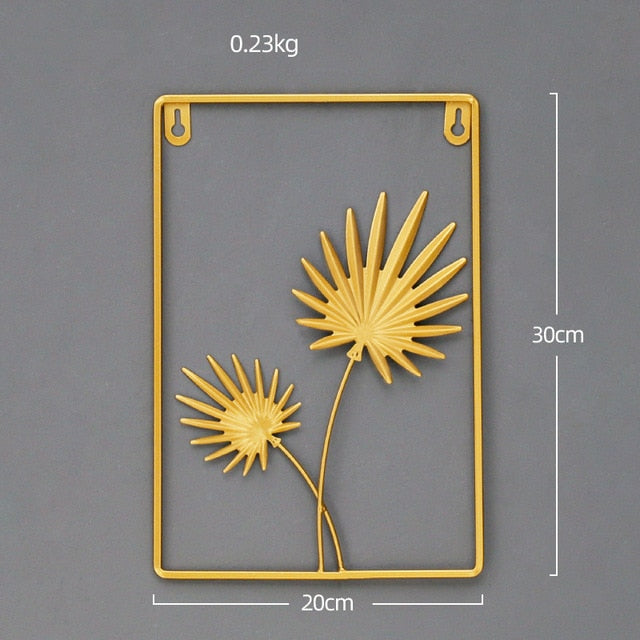 Nordic Style Leaf Shape Hanging Wall Creative Iron Ginkgo Leaf Decoration Living Room Sofa Background Wall Decor Accessories