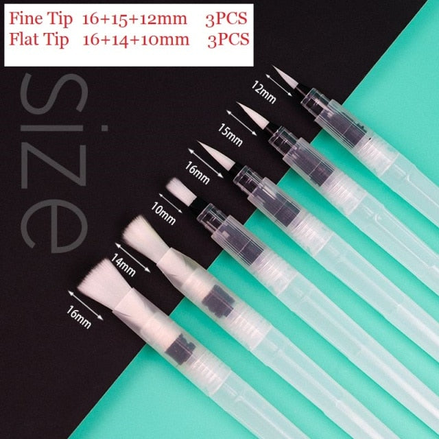 1/3/6 PCS Refillable Paint Brush Water Color Brush Soft Watercolor Brush Ink Pen for Painting Calligraph Drawing Art Supplies