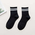 Funny Cute Japanese High School Girls Cotton Loose Striped Crew Socks Colorful Women Sox Harajuku Designer Retro Yellow White