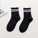 Funny Cute Japanese High School Girls Cotton Loose Striped Crew Socks Colorful Women Sox Harajuku Designer Retro Yellow White