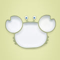 Bopoobo Baby Dishes Silicone Suction Plate Cute Crab Children Feeding Plate Non-Slip Baby Food Feeding Bowl For Children