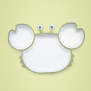 Bopoobo Baby Dishes Silicone Suction Plate Cute Crab Children Feeding Plate Non-Slip Baby Food Feeding Bowl For Children