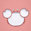 Bopoobo Baby Dishes Silicone Suction Plate Cute Crab Children Feeding Plate Non-Slip Baby Food Feeding Bowl For Children