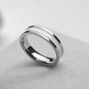 SHOUMAN Rose Gold Color White Black Charm Ring for Woman Man Custom Engrave Name Wedding Jewelry 316L Stainless Steel Never Fade