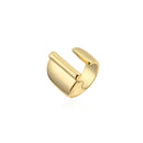 Hollow A-Z Letter Gold Color Metal Adjustable Opening Ring Initials Name Alphabet Female Party Chunky Wide Trendy Jewelry