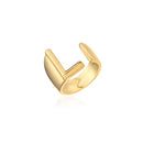 Hollow A-Z Letter Gold Color Metal Adjustable Opening Ring Initials Name Alphabet Female Party Chunky Wide Trendy Jewelry