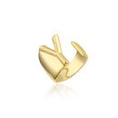 Hollow A-Z Letter Gold Color Metal Adjustable Opening Ring Initials Name Alphabet Female Party Chunky Wide Trendy Jewelry
