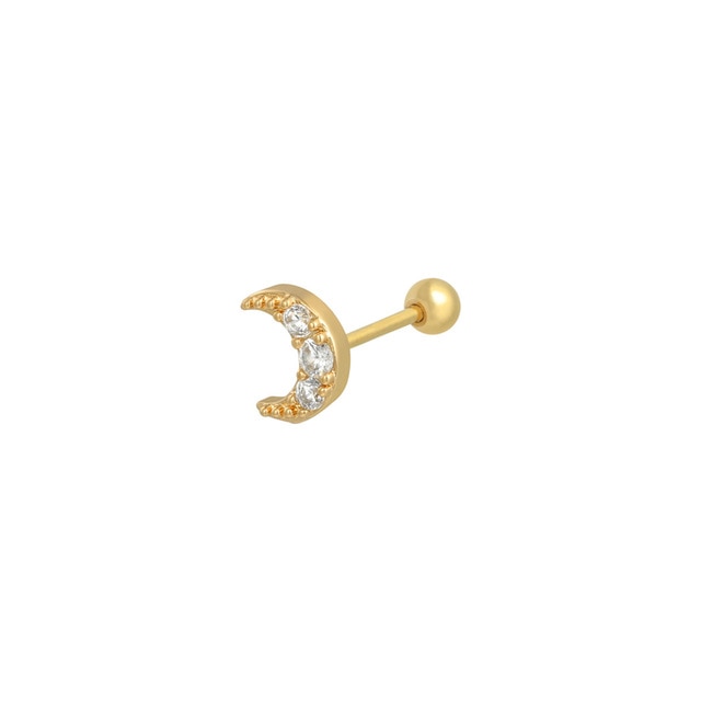 Canner 1pcs 925 Sterling Silver Stud Earrings Helix Heart Star Moon Piercing Earrings For Women Fine Jewelry Cartilage Aretes W5