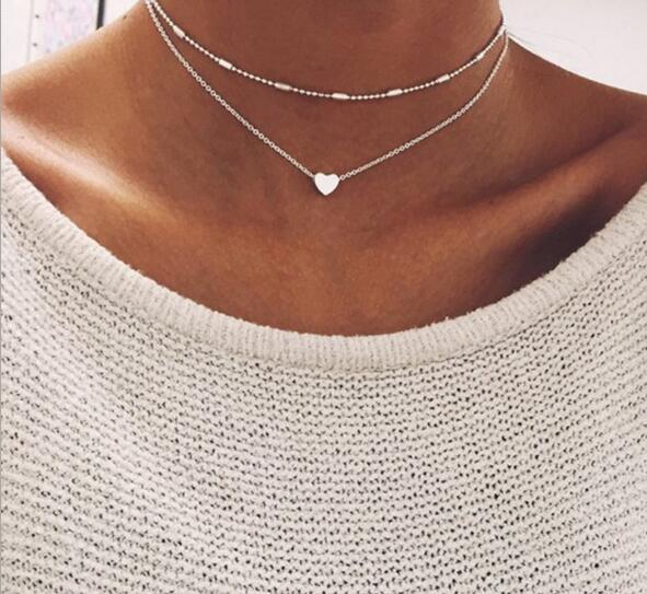 High Quality Clavicle Chain Jewelry Gold Silver Color Bird Pigeon Hearts Stars Choker Necklaces for Women Daily Collares
