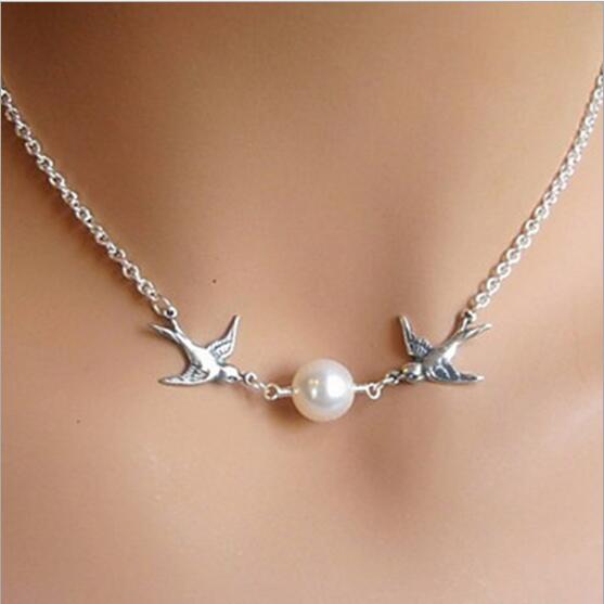 High Quality Clavicle Chain Jewelry Gold Silver Color Bird Pigeon Hearts Stars Choker Necklaces for Women Daily Collares
