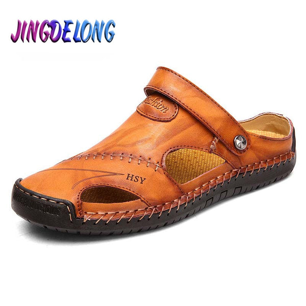 Hot Classic Summer Men's Sandals Genuine Leather Soft Breathable Shoes Beach Roman Sandals Men Sandals Sandals Slippers Bohemia