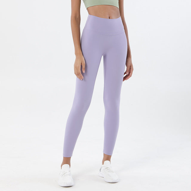 SOISOU New Yoga Pants Women Leggings Yoga Pants Girl Fitness Soft Tights High Waist Mention Hip No T Line Women's Sports Pants