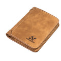 New Men's Wallet Short Frosted Leather Wallet Retro Three Fold Vertical Wallet Youth Korean Multi-Card Wallet 2020