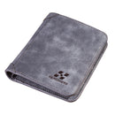 New Men's Wallet Short Frosted Leather Wallet Retro Three Fold Vertical Wallet Youth Korean Multi-Card Wallet 2020