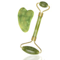 Green Natural Beauty Double Thorn Head Roller Jade Roller Facial Massage Stones for Face Neck Back Jawline Relaxation Slimming