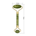 Green Natural Beauty Double Thorn Head Roller Jade Roller Facial Massage Stones for Face Neck Back Jawline Relaxation Slimming