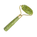 Green Natural Beauty Double Thorn Head Roller Jade Roller Facial Massage Stones for Face Neck Back Jawline Relaxation Slimming