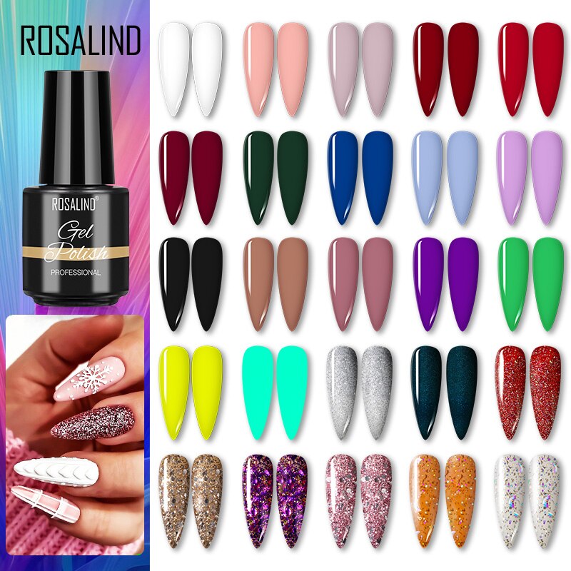 ROSALIND Varnishes Hybrid UV Gel Polish Needed Matte Top Coat All For Nail Art Design Manicure Need UV LED Lamp Semi Permanent