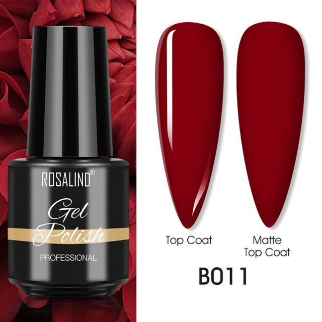 ROSALIND Varnishes Hybrid UV Gel Polish Needed Matte Top Coat All For Nail Art Design Manicure Need UV LED Lamp Semi Permanent