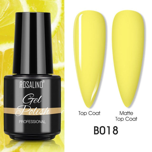 ROSALIND Varnishes Hybrid UV Gel Polish Needed Matte Top Coat All For Nail Art Design Manicure Need UV LED Lamp Semi Permanent