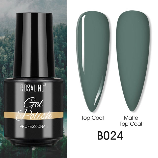 ROSALIND Varnishes Hybrid UV Gel Polish Needed Matte Top Coat All For Nail Art Design Manicure Need UV LED Lamp Semi Permanent