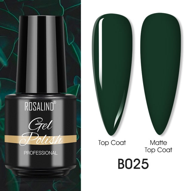 ROSALIND Varnishes Hybrid UV Gel Polish Needed Matte Top Coat All For Nail Art Design Manicure Need UV LED Lamp Semi Permanent