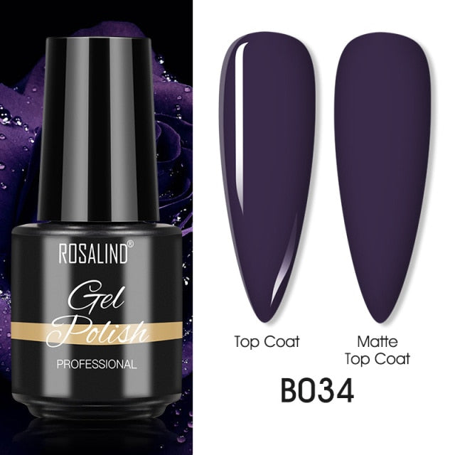 ROSALIND Varnishes Hybrid UV Gel Polish Needed Matte Top Coat All For Nail Art Design Manicure Need UV LED Lamp Semi Permanent