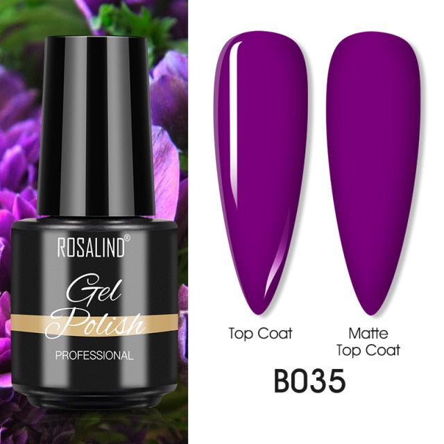 ROSALIND Varnishes Hybrid UV Gel Polish Needed Matte Top Coat All For Nail Art Design Manicure Need UV LED Lamp Semi Permanent