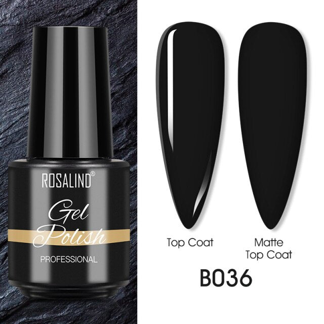 ROSALIND Varnishes Hybrid UV Gel Polish Needed Matte Top Coat All For Nail Art Design Manicure Need UV LED Lamp Semi Permanent