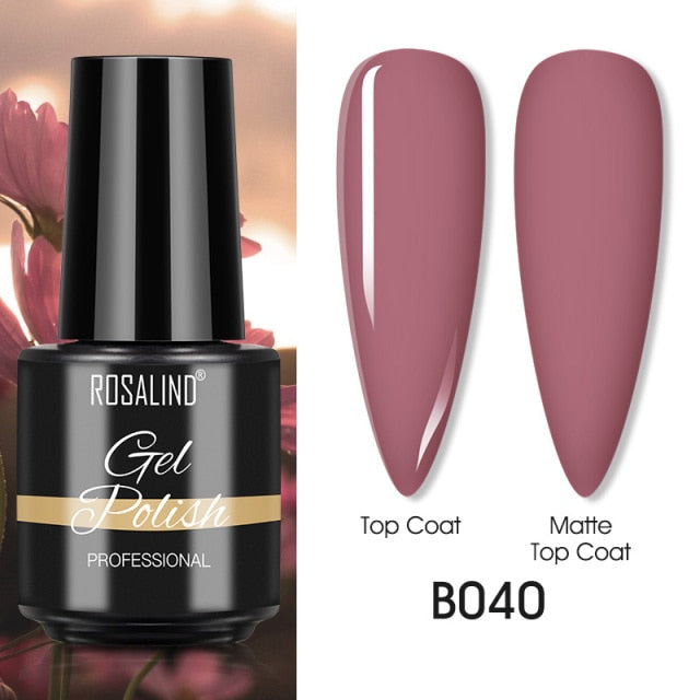 ROSALIND Varnishes Hybrid UV Gel Polish Needed Matte Top Coat All For Nail Art Design Manicure Need UV LED Lamp Semi Permanent