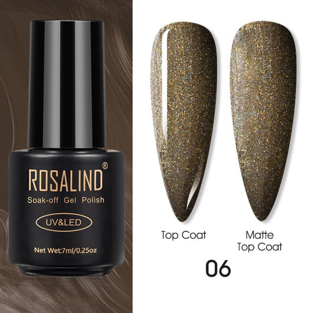 ROSALIND Varnishes Hybrid UV Gel Polish Needed Matte Top Coat All For Nail Art Design Manicure Need UV LED Lamp Semi Permanent