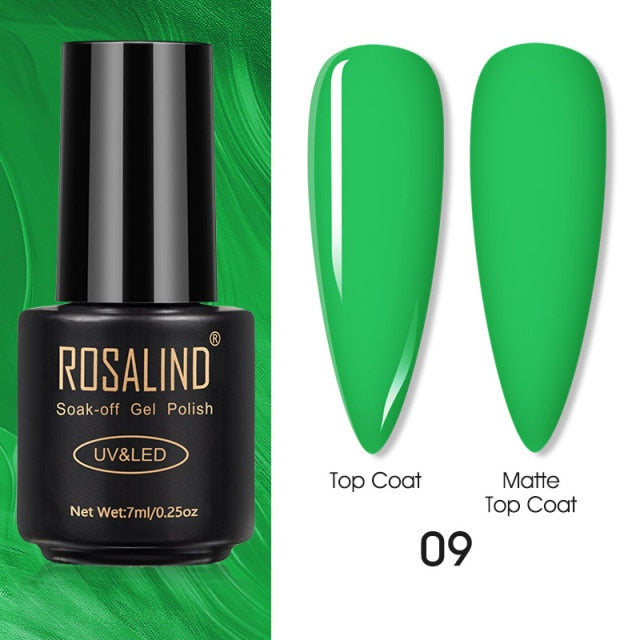 ROSALIND Varnishes Hybrid UV Gel Polish Needed Matte Top Coat All For Nail Art Design Manicure Need UV LED Lamp Semi Permanent