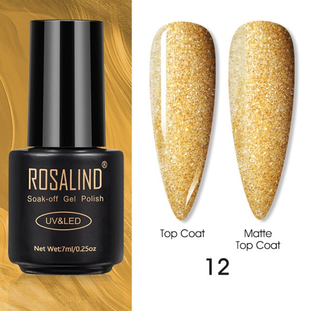 ROSALIND Varnishes Hybrid UV Gel Polish Needed Matte Top Coat All For Nail Art Design Manicure Need UV LED Lamp Semi Permanent