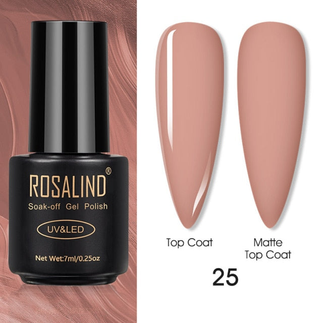 ROSALIND Varnishes Hybrid UV Gel Polish Needed Matte Top Coat All For Nail Art Design Manicure Need UV LED Lamp Semi Permanent