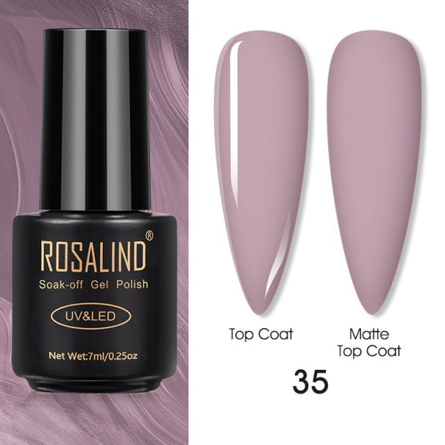 ROSALIND Varnishes Hybrid UV Gel Polish Needed Matte Top Coat All For Nail Art Design Manicure Need UV LED Lamp Semi Permanent