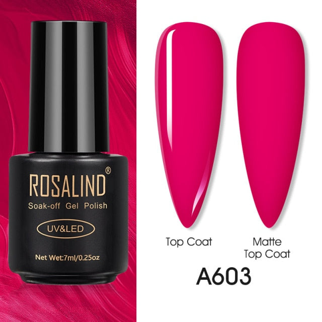 ROSALIND Varnishes Hybrid UV Gel Polish Needed Matte Top Coat All For Nail Art Design Manicure Need UV LED Lamp Semi Permanent