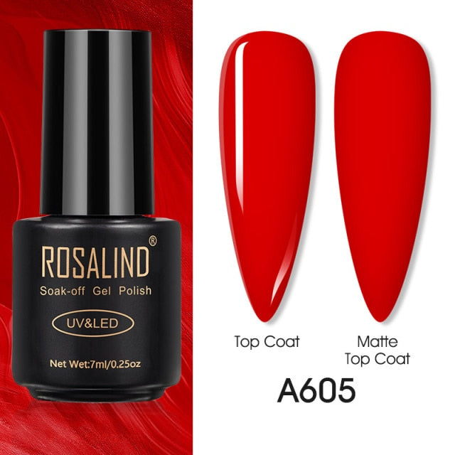 ROSALIND Varnishes Hybrid UV Gel Polish Needed Matte Top Coat All For Nail Art Design Manicure Need UV LED Lamp Semi Permanent
